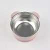 Novo Prato de Silicone de Grau Alimentício com Ventosa para Crianças com Interior de Aço Inoxidável 304, Novo Prato para Complemento Alimentar de Bebê, Atacado do Fabricante