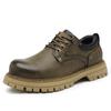 Zapatos de Cuero para Hombre 2025 Nuevo Estilo Británico Suela Gruesa Zapatos de Trabajo para Exteriores Versátiles de Caña Baja Casuales de Cuero Zapatos de Cuero Grandes para Hombre