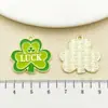 Sombrero Verde Irlandés que Gotea Aceite Trébol de la Suerte Colgante de Trébol Pulsera Llavero DIY Accesorios de Joyería