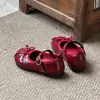 Zapatos de Princesa de Cuero con Lazo para Niñas 2026 Verano Nuevos Zapatos de Ballet Planos de Suela Suave Mocasines de Caña Baja para Niños