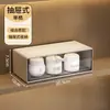 Estante de almacenamiento de cosméticos tipo cajón, gabinete con espejo, caja de almacenamiento, organizador de labiales y brochas de maquillaje para baño, caja de hisopos de algodón para montaje en pared