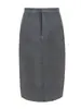 Falda Tubo Inteligente, Elegante y Adelgazante, Falda Recta de Cintura Alta con Cierre Frontal y Abertura Trasera, Material de Lana, Falda de Longitud 7/8 para Mujer, Estilo de Longitud Media