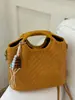 Bolsa Cubo Tejida a Mano con Patrón Nuevo Estilo Verano Shuai Mijia, Bolso Cruzado de Nicho Estilo Francés para Mujer
