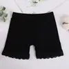 Calças de Segurança para Meninas Calcinha Anti-luz para Bebês Shorts de Três Pontos Leggings Infantis Calças de Seguro de Verão Finas com Borda de Renda