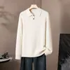 Suéter de Punto para Hombre Estilo Japonés Otoño Invierno Color Sólido Cuello Polo Versátil Jersey Grueso Cálido Simple Moda Juvenil