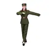 Roupa de Performance do Exército Vermelho Antigo para Adultos Masculina e Feminina Roupas de Coro da Guerra Anti-Japonesa da Guarda Vermelha Roupa de Performance de Uniforme Militar de Oito Vias para Crianças de Palco