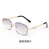 Patillas Ligeras de Lujo con Adorno de Perlas, Gafas de Sol Sin Marco de Gama Alta para Mujer, Populares para Fotos de Maquillaje Natural, Gafas de Sol con Protección Solar