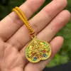 Collar de Girasol con Carácter de Fortuna Chapado en Oro Giratorio con un Colgante de Brújula Giratoria Cadena para Suéter Tótem