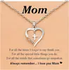 Collar con Colgante de Corazón de Amor Minimalista Transfronterizo Colgante Inglés Regalo del Día de la Madre Joyería Accesorios Corazón de Cobre en Forma de Corazón Mamá