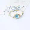 Pulsera de Tendencia Nacional de Venta Caliente Transfronteriza Estilo Chino Retro Pulsera de Flores Secas Flores Reales Flor de Cerezo Perla de Vidrio Pulsera de Dopamina