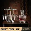 Juego de copas de lujo con incrustaciones de diamantes de cristal con soporte giratorio, utensilios para vino tinto, caja de regalo para el hogar, sensación de alta gama