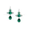 Pendientes Saturno Estilo Western de Alta Gama Serie Ismene Planeta Completo en Diamante Clásico Pendientes Estrella Lágrima de Sirena