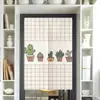 Cortina de tela para puerta al por mayor para partición de cocina y baño, cortina decorativa para el hogar, media cortina impresa sin taladro