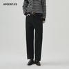 Pantalones Casuales de Algodón Puro Transfronterizos Apo para Mujer en Otoño, de Gama Alta, Versátiles, Holgados, Ajustados, Rectos, Semi-Elásticos