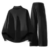 Directo del FabricanteConjunto de Hombre Talla Grande para Primavera y Otoño, Sudadera de Dos Piezas Falsas Talla Extra con Cuello de Solapa y Pantalones Largos, Estilo Coreano