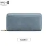 Nueva cartera tejida con patrón RFID transfronteriza para mujer, billetera larga multi-compartimento para libreta de ahorros, bolso de mano vintage de gran capacidad