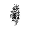 Pegatinas de Tatuaje Herbales Semipermanentes Flor de Peonía Blanca y Negra Enredadera Impermeables Duraderas Tatuajes Realistas de Flores para Brazo y Espalda