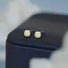 Pendientes S999 de Plata Pura con Forma de Cubo de Azúcar Sencillos para Mujer, Lindos y Brillantes, Lujo Ligero, Pendientes Geométricos de Alta Gama Estilo Chanel, Venta al por Mayor