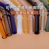 Copo de vidro resistente ao calor cor palito palito de arte criativa palito de cotovelo de bambu de borossilicato alto cor palito