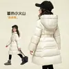 Ropa de Invierno para Niñas Chaqueta Versión Extendida Ropa de Algodón con Relleno de Plumón Chica Elegante de 8 a 14 Años Ropa de Algodón hasta la Rodilla Chaqueta de Algodón de Alta Calidad Moderna