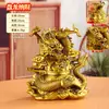 Adorno de Dragón Enrollado de Latón Atrayendo Riqueza Dragón de Cobre Dragón Dorado de Cinco Garras Cuenco del Tesoro Dragón Zodiacal Dragón Decoración para Sala de Estar Oficina Regalo