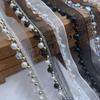 Nuevas Cuentas de Cristal Blancas y Negras de 5 mm Gasa con Cuentas Hecha a Mano con Encaje de Perlas de Imitación Accesorios Decorativos de Encaje para Ropa DIY