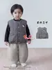 Conjunto de Tres Piezas Chaleco para Bebé Niño Otoño e Invierno Chaleco sin Mangas para Bebé Niño Algodón Acolchado Chaqueta de Algodón Ropa Interior Pantalones con Patrón de Diamante Conjunto para Niños