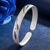 Agitar Tom Rápido Mão Transfronteiriço Sutra do Coração Abertura Fosca Pulseira Banhada a Prata Areia Sólida Jato de Areia Flor de Carro Folha Rica da Noite para o Dia Pulseira
