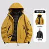 Chaqueta Azul Deportiva para Exteriores Tres en Uno Ropa de Abrigo para Mujer Ropa de Montañismo para Hombre Impermeable Cortavientos con Capucha Ropa de Protección contra el Frío para Esquí