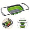 Cesta Escurridora Plegable Retráctil para Cocina en Stock Creativa Bandeja para Frutas Casera Cesta Coladora de Agua para Frutas y Verduras Cesta de Almacenamiento para Cocina