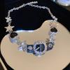 Collar Y2K Estilo Sexy Diamante Estrella de Cinco Puntas Corazón para Mujer Cadena Clavícula Retro Americana 2023 Nuevo Nicho