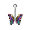 Atacado de E-commerce Transfronteiriço Europeu e Americano Nova Joia de Piercing Corporal Zircônia Incrustada em Cobre em Forma de Borboleta Prego de Umbigo Argola de Umbigo