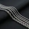 Collar de Cadena Trenzada de Acero Inoxidable, Cadena Lisa de Acero de Titanio, Disponible en Múltiples Tamaños, No se Desvanece, Estilo de Nicho para Hombres y Mujeres, Venta al por Mayor de Fábrica