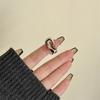 Anillo de oro auténtico con diseño geométrico irregular de viento frío, personalizado y exagerado, para mujer.