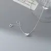 Colar de Feijão Prateado Brilhante Exquisito S925 Nalan Estilo Ins Design de Nicho Corrente Elegante para Clavícula Feminina D9884