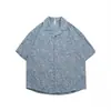 Rumen Meng Camisa Masculina de Verão Manga Curta Gola Cubana Estilo Retro Simples Estampa Floral Sensação Fresca Solta Estilo Férias