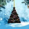 Árbol de Navidad acrílico plano creativo Regalo de Navidad festivo Hogar Decoración de espejo retrovisor de coche Colgante