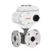Válvula de Bola de Tres Vías Eléctrica con Brida de Acero Inoxidable 304 Reversible Resistente a la Corrosión Válvula de Control de Flujo para Tuberías Químicas
