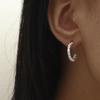 Aretes de Moda Dingka en Forma de C con Pedrería para Mujer, Aretes Pequeños de Diamante Brillante, Joyería para Oreja Elegante y a la Moda al Mayoreo