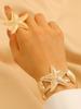 Juego de Joyería de Mano Hueca de Estrella de Mar y Concha de Estilo Oceánico Transfronterizo Europeo y Americano Anillo Pulsera Anillo de Brazo Brazalete de Brazo