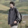 Venta al por mayor transfronteriza Camisetas a juego para pareja Nuevo estilo Primavera y Otoño 2025 Tendencia Nacional Sudadera con capucha de bloques de color Corte holgado Dropshipping