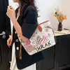 Lindo y Elegante 2025 Nuevo Otoño Gran Capacidad Dibujos Animados Graffiti Estampado Salida Moda Versátil Bolso de Hombro