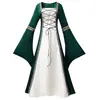 Vestido de Encaje de Manga Larga Popular Europeo y Americano 2025 Gótico Retro Medieval Ropa de Escenario para Mujer