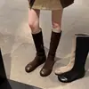 Botas ajustadas elásticas, elegantes otoño/invierno, adelgazantes, estilo británico, que aumentan la altura, nuevas 2026, versátiles, retro francés, punta redonda, para mujer