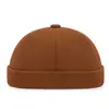 Sombrero de verano para hombre sombrero de melón de cuero sombrero principal de piso sombrero coreano de calle hipster hip hop sombrero sin ala yuppie moda sombrero de piso