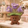 Adorno de Planta en Maceta Rosa Tejido a Mano Lindo con Manos y Pies Flor de Hilo Maceta Muñeca Decoración Creativa de Escritorio