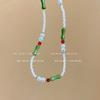 Collar de cuentas de bambú con dopamina y sensación de frescura, cadena de clavícula con temperamento de nicho para mujer, cadena de cuello estilo festivo de alta sensación para mujer.