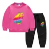 Nova coleção primavera e outono 2023 roupas infantis transfronteiriças suéter infantil calça conjunto de duas peças comércio exterior bebê algodão manga longa terno