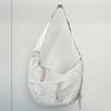 Nova Bolsa de Dumpling Simples de Cor Sólida de Grande Capacidade, Bolsa de Ombro Plissada de Nylon Estilosa e Versátil, Bolsa Transversal Casual Leve