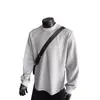 Novedad de Otoño Ropa de Abrigo Sudadera con Cuello Redondo para Hombre Holgada Cuadrada Talla Grande Americana de Peso Pesado Corte Limpio Hombro Normal Manga Larga T